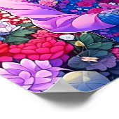 Poster Cute Anime Couple entouré de Fleurs et Coeur (Coin)