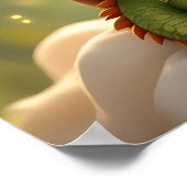 Poster Cute Anime Fairy Girl and Chibi Dragon (Coin)