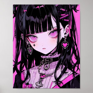 Poster Cute Anime Goth Girl