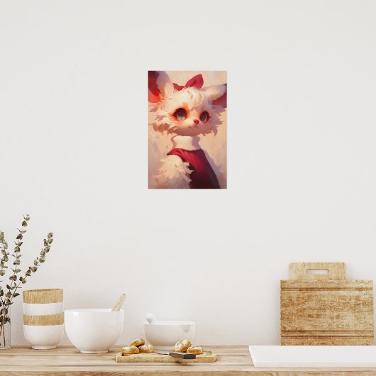 Poster Cute Anthro Chat (Cuisine)