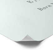 Poster Cute Aqua Bear Balloon Boys Monogramme État de nai (Coin)