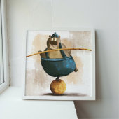 Poster Cute aquarelle Acrobat Bear Ball Kids Nursery