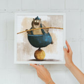 Poster Cute aquarelle Acrobat Bear Ball Kids Nursery