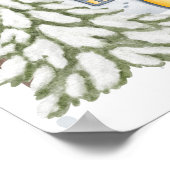 Poster Cute aquarelle hiver Vacances Marché de Noël (Coin)