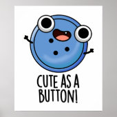Poster Cute As A Button Funny Sewing Pun (Devant)