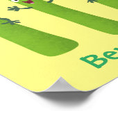 Poster Cute asperges chantant un trio végétal dessin anim (Coin)