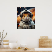Poster Cute astronaute spatiale Hamster (Cuisine)