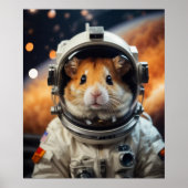 Poster Cute astronaute spatiale Hamster (Devant)