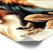 Poster Cute Australian Shepherd Peinture (Coin)