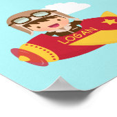 Poster Cute Aviator Boy Airplane Boys Room Decor (Coin)
