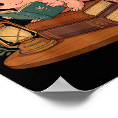 Poster Cute Axolotl Reading Books Cozy Bookworm (Coin)