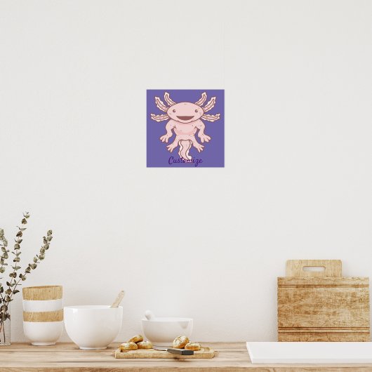Poster Cute Axolotl rose Thunder_Cove (Cuisine)