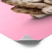 Poster Cute Baby Cheetah Cub sur rose (Coin)