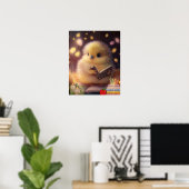 Poster Cute Baby Chick lire un livre Art Nursery (Bureau à domicile)