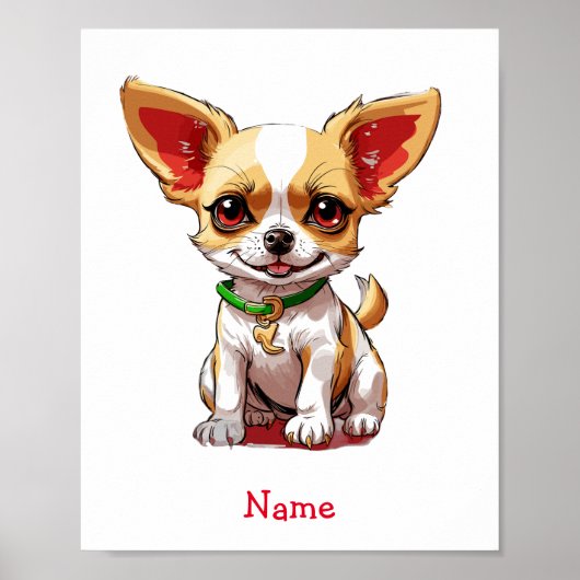Poster Cute Baby Chihuahua Nom personnalisé (Devant)