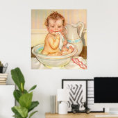 Poster Cute Baby Having a Bath (Bureau à domicile)
