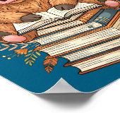 Poster Cute Baby Highland Cow Reading Book Librarian Book (Coin)