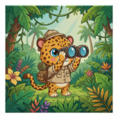 Poster Cute Baby Leopard Safari Animal Kids (Devant)