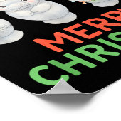 Poster Cute Baby Manatee Santa Reindeer Christmas Manatee (Coin)