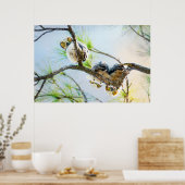 Poster Cute Baby Owl Faune Art fine Grande Chouette à la  (Cuisine)
