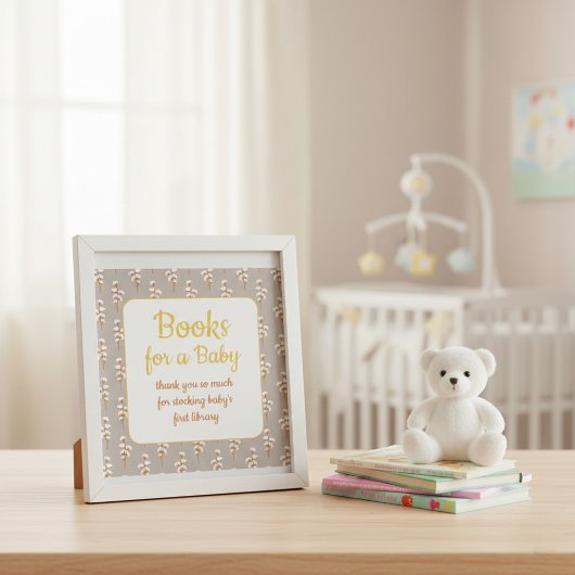 Poster Cute Baby Shower Books for Baby 