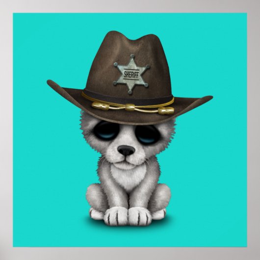 Poster Cute Baby Wolf Sheriff (Devant)