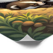 Poster Cute Badger Family Napping (Coin)