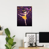 Poster Cute Ballerina Halloween Bat et lune Ballet (Bureau à domicile)