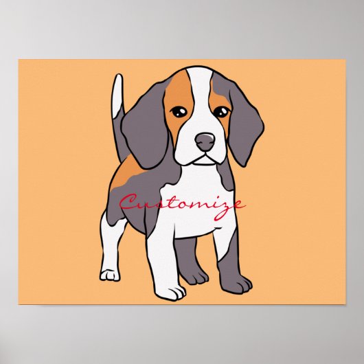 Poster Cute Beagle (Devant)