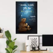 Poster Cute Bear Twinké Little Star Bienvenue (Bureau à domicile)
