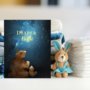Poster Cute Bear Twinkle Little Star Diaper Raffle