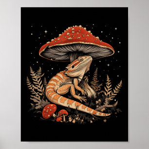 Poster Cute Bearé Dragon Lizard Cottagecore esthétique M