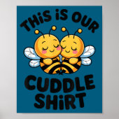 Poster Cute Bee Couple Cuddle Funny Romantic  (Devant)