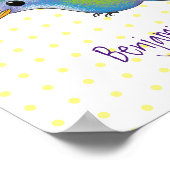 Poster Cute bee hummingbird cartoon illustration (Coin)