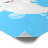 Poster Cute beluga whale bubbles cartoon illustration (Coin)