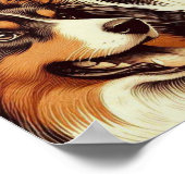 Poster Cute berger australien sans couture (Coin)