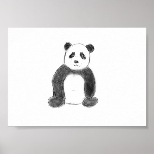 Poster Cute black and white panda (Devant)