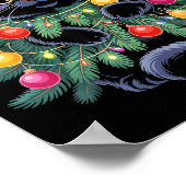 Poster Cute Black Cat Christmas Tree Funny Kitten Lover X (Coin)