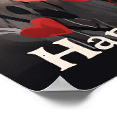 Poster Cute Black Horse et Coeurs Heureuse Sainte-Valenti (Coin)