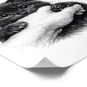 Poster Cute Black Kitten Biting Hand with Love Hear (Coin)