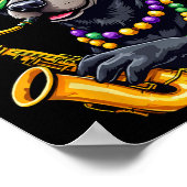 Poster Cute Black Labrador Retriever Jouer Saxophone Ma (Coin)