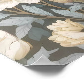 Poster Cute Blanc Bunny Pastel Jaune Floral (Coin)