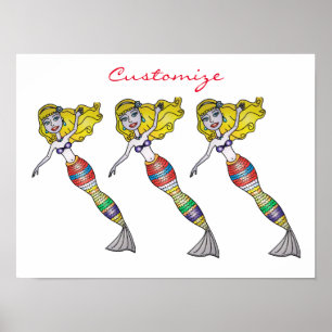 Poster Cute Blonde Mermaid Thunder_Cove