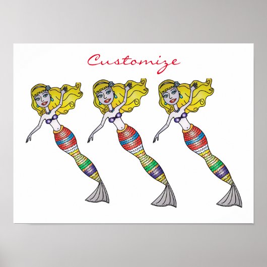 Poster Cute Blonde Mermaid Thunder_Cove (Devant)