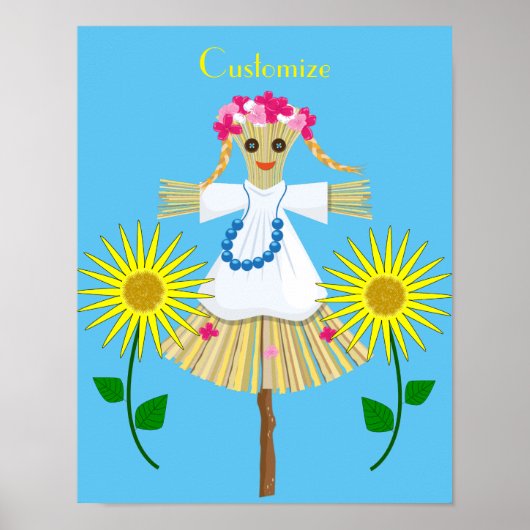 Poster Cute Blonde Pigtails Scarecrow (Devant)