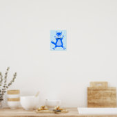Poster Cute Blue Baby Boy Fox (Cuisine)