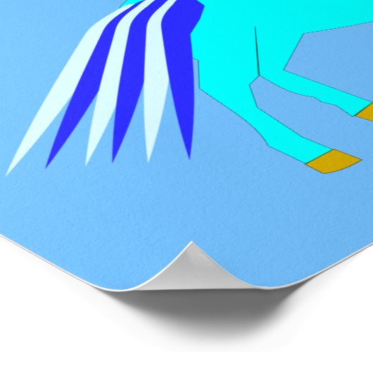 Poster Cute Blue Baby Boy Unicorn (Coin)