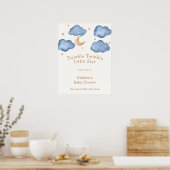 Poster Cute Blue Moon Stars Twinkle Baby shower Bienvenue (Cuisine)