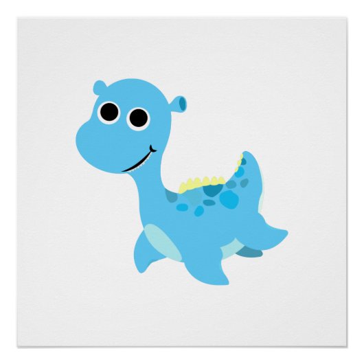 Poster Cute Blue Nessie (Devant)