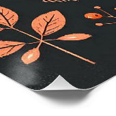 Poster Cute Boho Automne Robin couronne Décale murale (Coin)